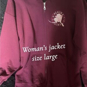 Alaska Girl Maroon Zip-Up Jacket